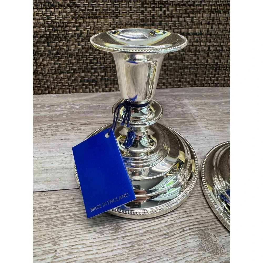 VTG Mayfair Silverplated Candlesticks Pair - Made in England - 4